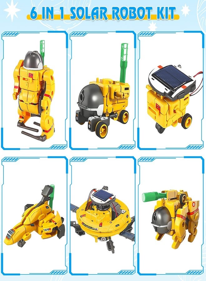 Playsheek STEM Projects for Kids Ages 8-12 Solar Robot Kit 6-in-1 Space Toys for 10-Year-Old Boy Girl Gift Toys Science Kits Christmas Birthday Gifts for 8 9 10 11 12 Year Old, Yellow - Image 2